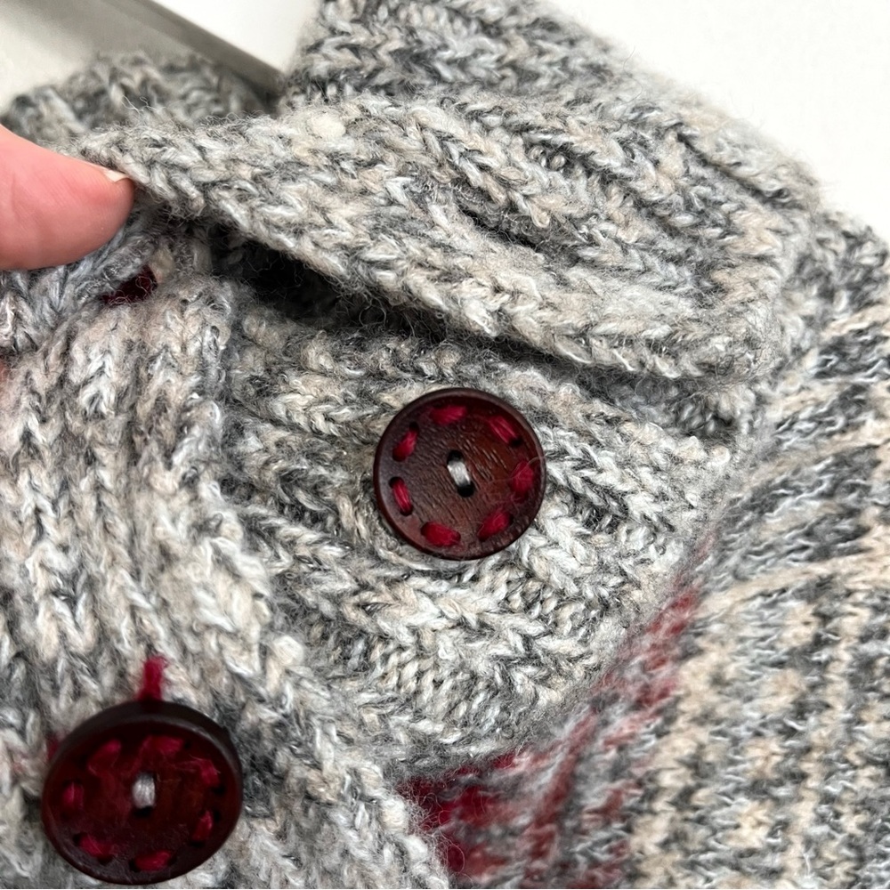 BOGO! Free People Willow Fair Isle Poncho Sweater Button Funnel Neck Size XS - Picture 6 of 10
